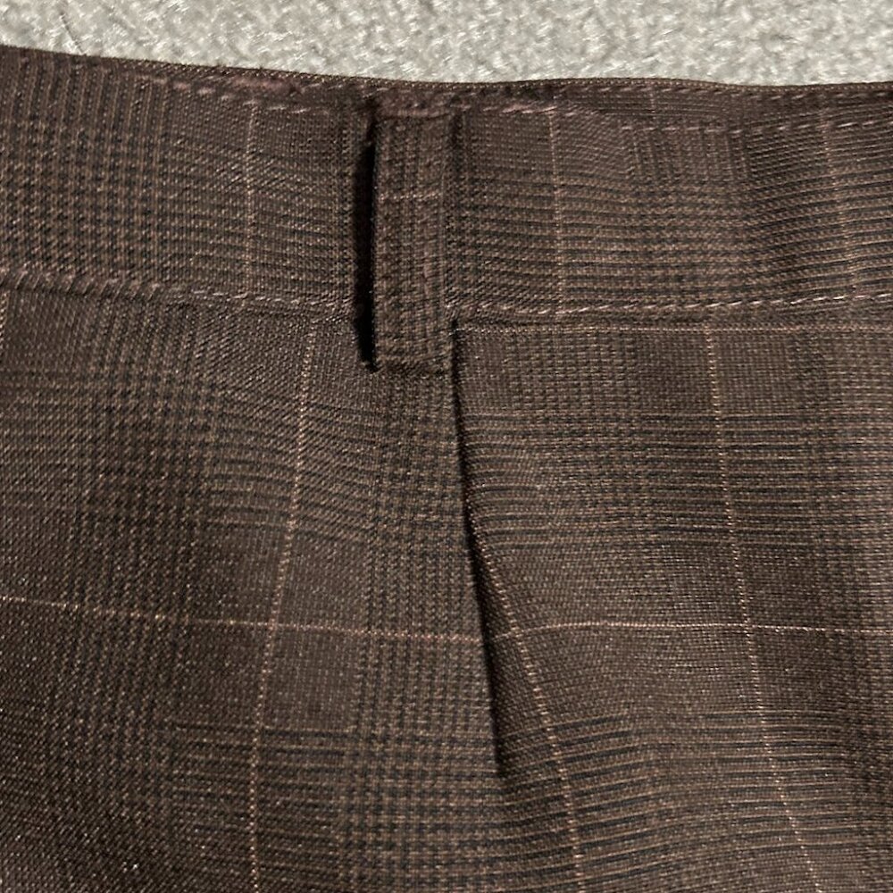 White Stag Brown Plaid Straight Leg Trousers Women's Size 10 PETITE - Picture 3 of 9